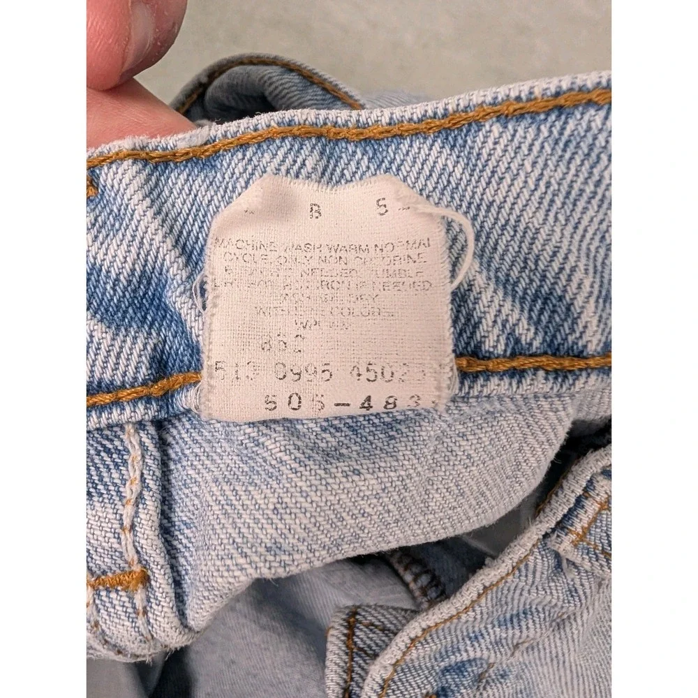 Levi's 505 Jeans Men 36x32 Vintage Made in USA 1995, Regular Stained Distressed